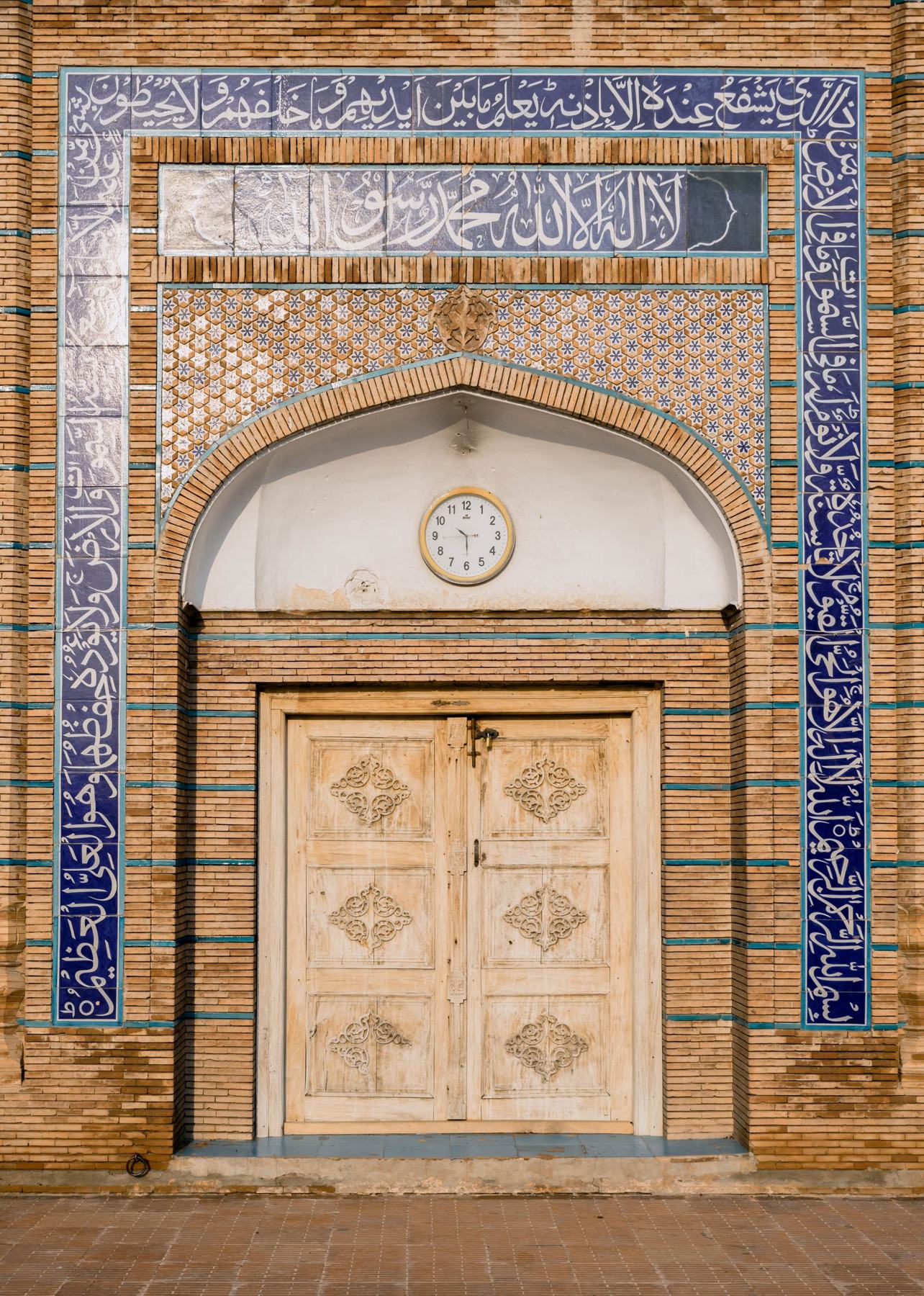 Blue-tiled mosque entrance in Multan